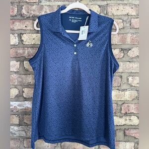 Peter Millar Sleeveless Polo Tank Top in Navy Blue